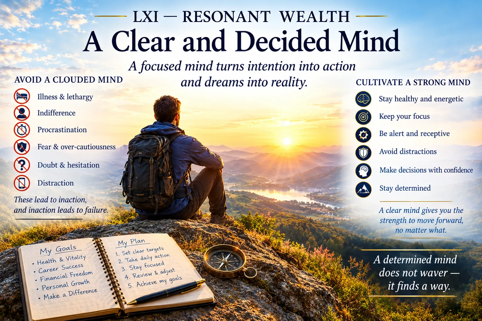 LXI — Resonant Wealth – A Clear and Decided Mind